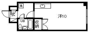 東8・2ホワイトハウス(ワンルーム/1階)の間取り写真