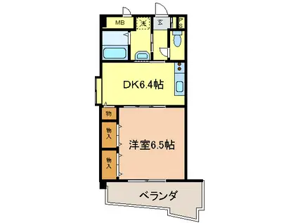 PILLOW GARDEN SANNOU(1DK/6階)の間取り写真