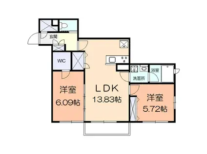 TWIN COURT V(2LDK/2階)の間取り写真