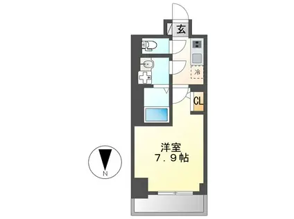 エスプレイス上前津レガシー(1K/6階)の間取り写真