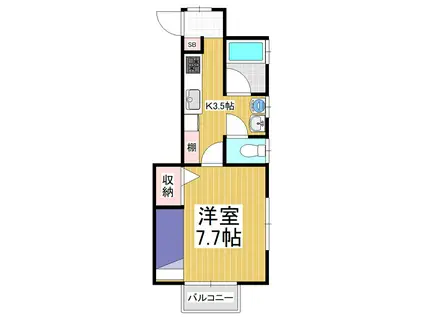 ハイツ平林(1K/2階)の間取り写真