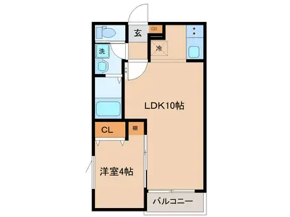 GRAND CHARIOT K 大和町(1LDK/2階)の間取り写真