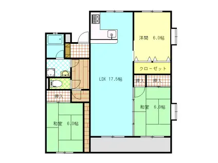 ファインエステート(3LDK/2階)の間取り写真