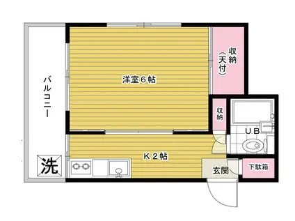 大和マンション(1K/3階)の間取り写真