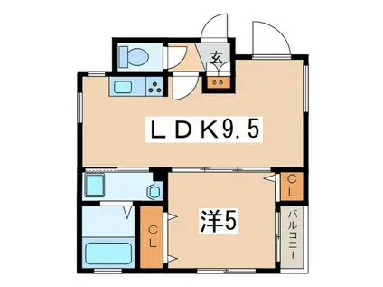 マリアージュ桜丘(1LDK/1階)の間取り写真