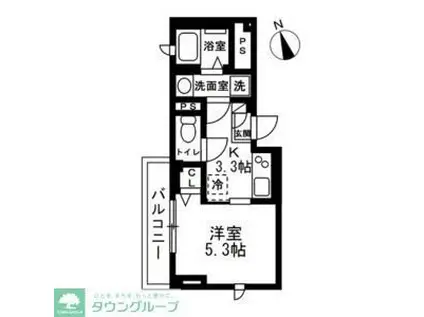 板橋区板橋1丁目(1K/3階)の間取り写真