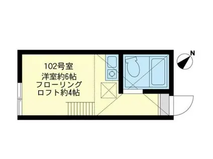 ユナイト汐入サント・シャペルの街(ワンルーム/1階)の間取り写真