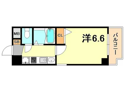 エステムコート三宮イーストⅡリベルテ(1K/6階)の間取り写真