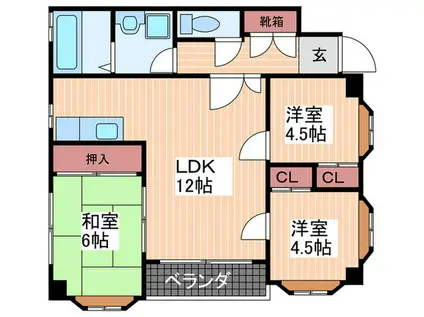 コンフォールI(3LDK/3階)の間取り写真