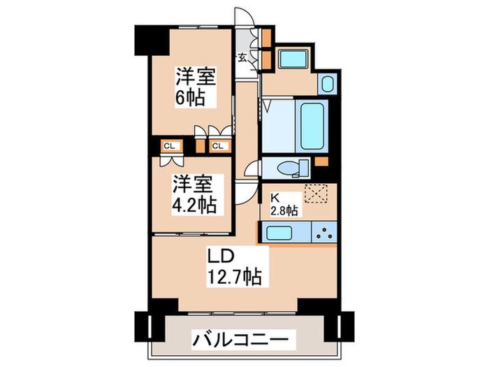 リーラ横浜川和町(2LDK/3階)の間取り写真