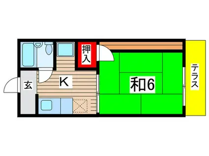 朝日桜山マンション(1K/1階)の間取り写真