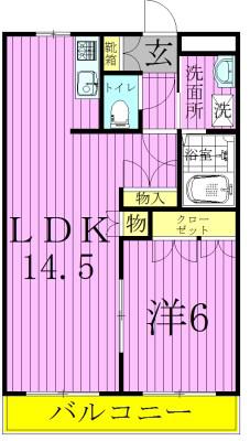 サンヴィラージュ(1LDK/3階)の間取り写真