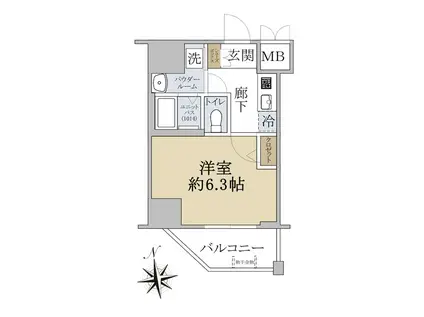 ソルテラスNAMBAサウスフィール(1K/4階)の間取り写真