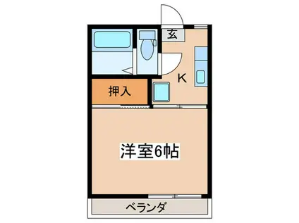 クロノス秦野東海大学前(1K/2階)の間取り写真