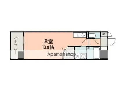 プライマル熊本慶徳(ワンルーム/3階)の間取り写真