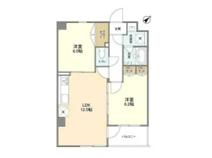 ROCKCOURT三田 ロックコート三田(2LDK/2階)の間取り写真