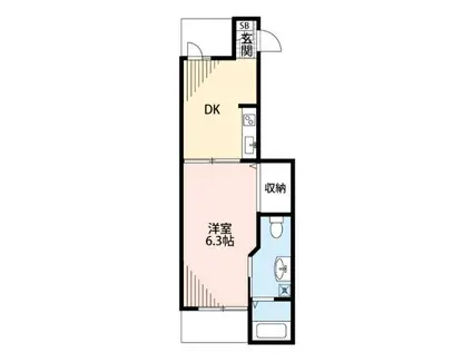 F・P クレスト グランデ(1DK/3階)の間取り写真