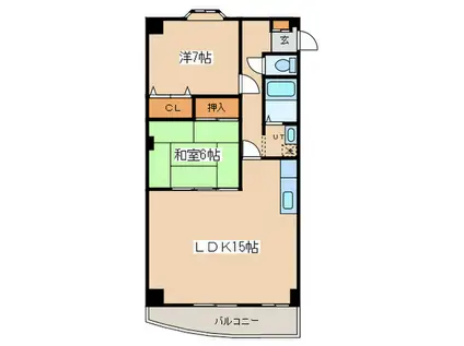 ウインダムコート(2LDK/3階)の間取り写真