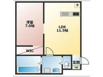 フィルテッツア城南(1LDK/1階)の間取り写真