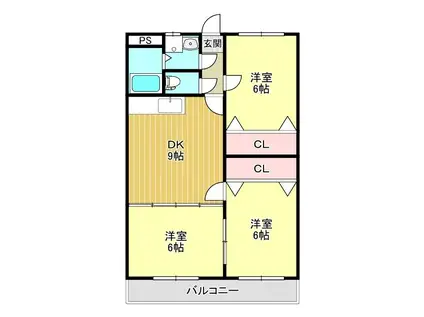 サンモール山下(3DK/2階)の間取り写真