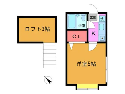 フォレスト(1K/1階)の間取り写真