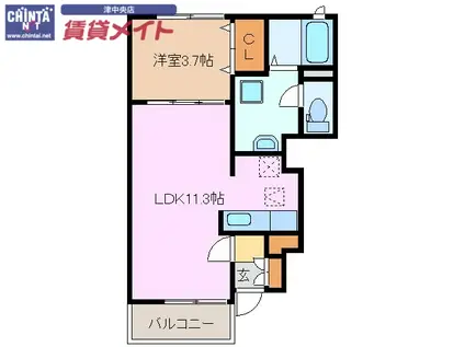 ファールラートII(1LDK/1階)の間取り写真