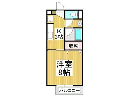 メゾン稲丘A(1K/1階)の間取り写真