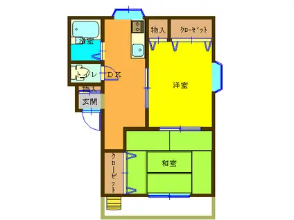 ホワイトパレス市川(2DK/3階)の間取り写真