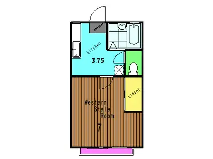 ルミエール上の台(1K/1階)の間取り写真