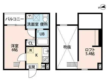 VIVACE(1K/1階)の間取り写真