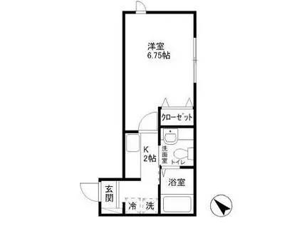 ラピュータガーデン(1K/2階)の間取り写真
