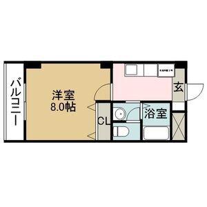 ルミエールE(1K/1階)の間取り写真