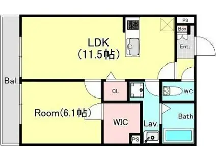 シエーナ松波I(1LDK/2階)の間取り写真