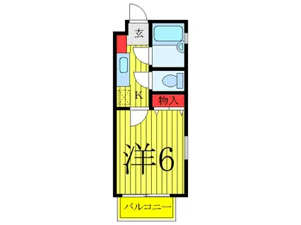 グリーンヒル成増(1K/1階)の間取り写真