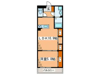 リブリ・カーサ・フェリーチェ II(1LDK/1階)の間取り写真