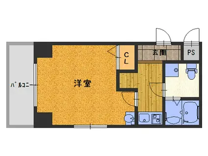 BLUEBEE田辺駅前(1K/7階)の間取り写真