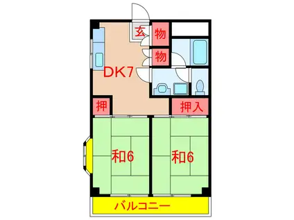 村越マンション(2DK/3階)の間取り写真