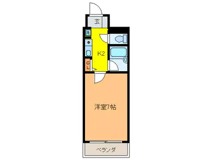 花屋敷マンション(1K/1階)の間取り写真