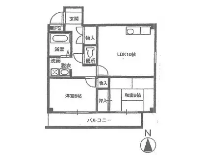 LIFEヒデ(2LDK/3階)の間取り写真