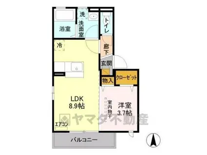 ルシール細谷A(1LDK/2階)の間取り写真