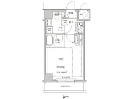 パティーナ住吉TRIA(1K/7階)の間取り写真
