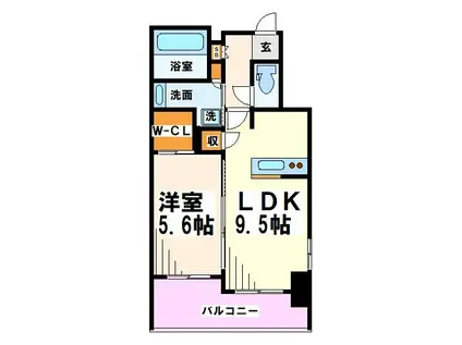RELUXIA府中(1LDK/8階)の間取り写真