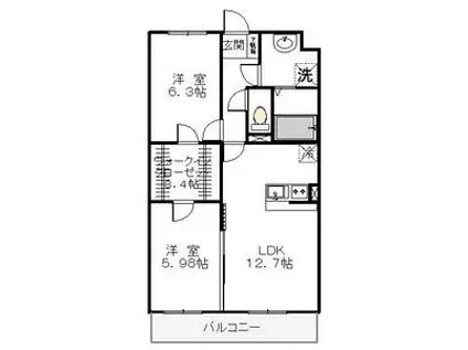 パレスマンション7(2LDK/2階)の間取り写真