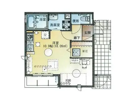 LA VERT(ワンルーム/1階)の間取り写真