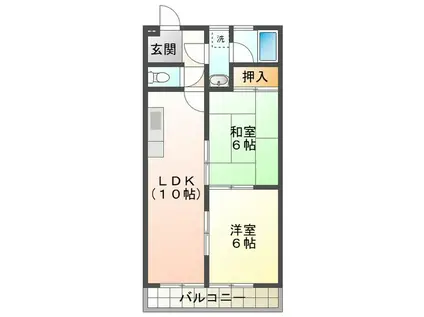 プルミエレーヴ(2LDK/2階)の間取り写真
