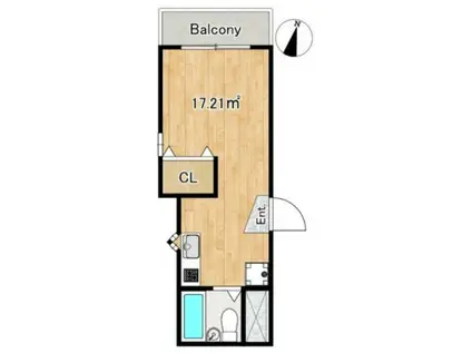 ハウス小手指(ワンルーム/1階)の間取り写真