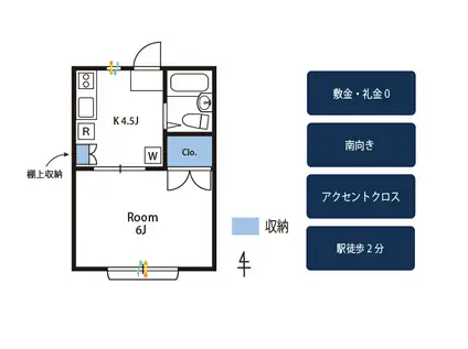 渋谷駅まで20分品川駅まで25分男性限定HOUSE309(ワンルーム/1階)の間取り写真
