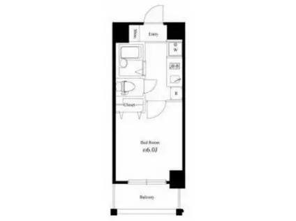 ハーモニーレジデンス山手大塚(1K/6階)の間取り写真