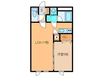 リリス418(1LDK/3階)の間取り写真