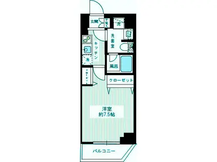 レアライズ蒲田Ⅱ(1K/4階)の間取り写真